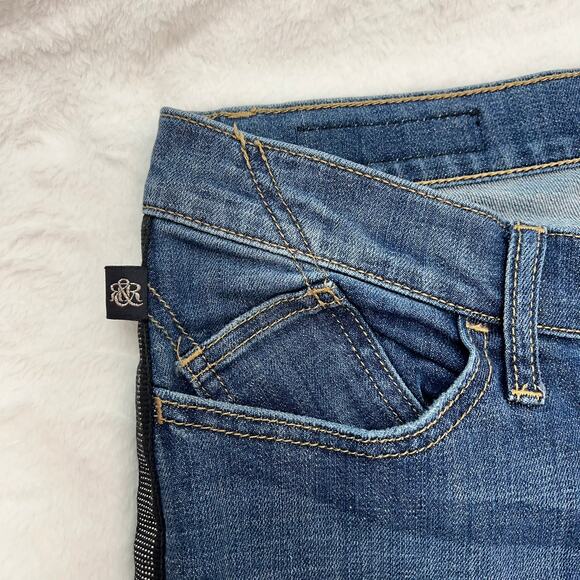 Rock & Republic Women's Berlin Tuxedo Stripe Denim Jeans Size 14 Streetwear - Picture 7 of 16